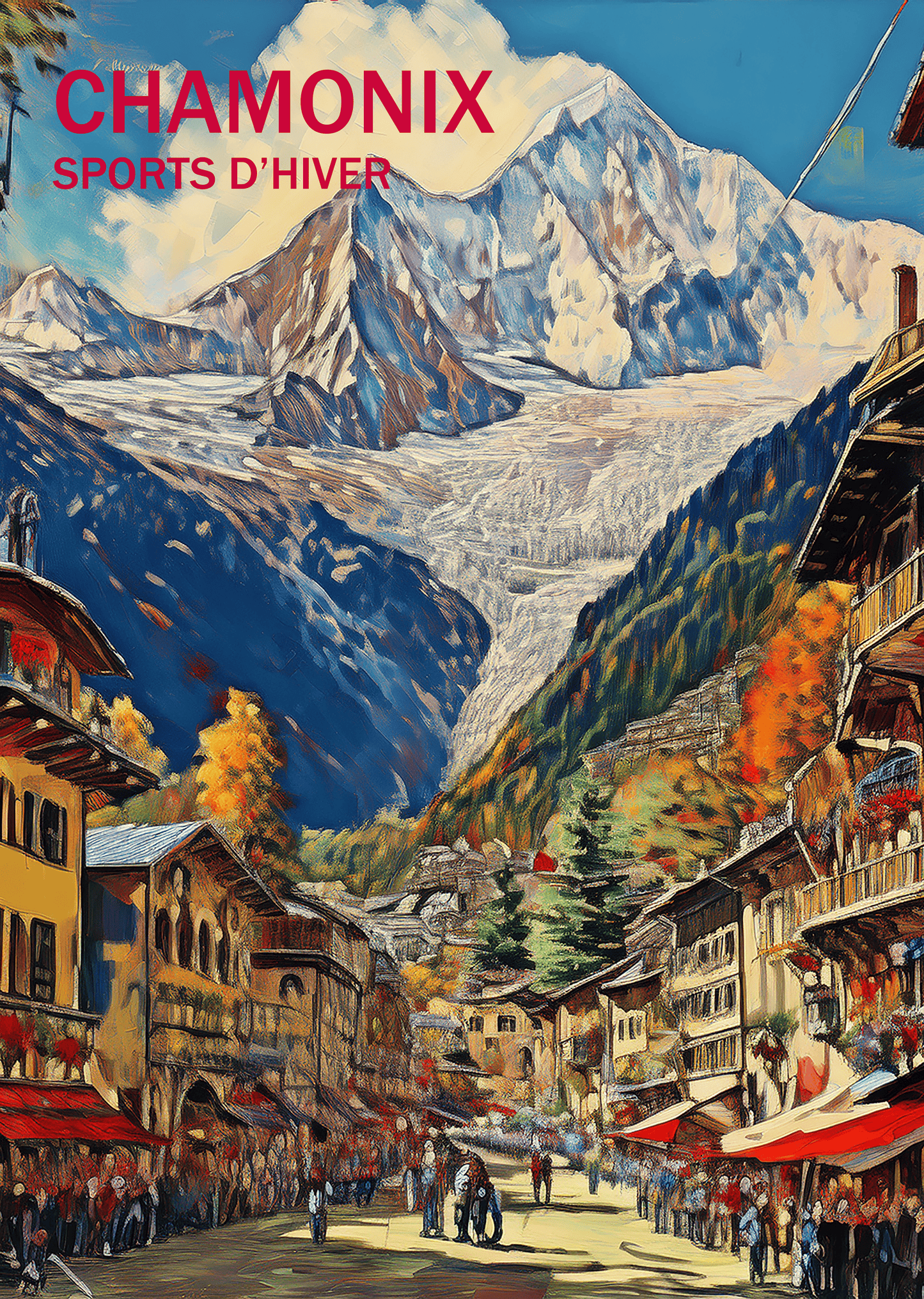 Chamonix Mont-Blanc Vintage Travel Poster