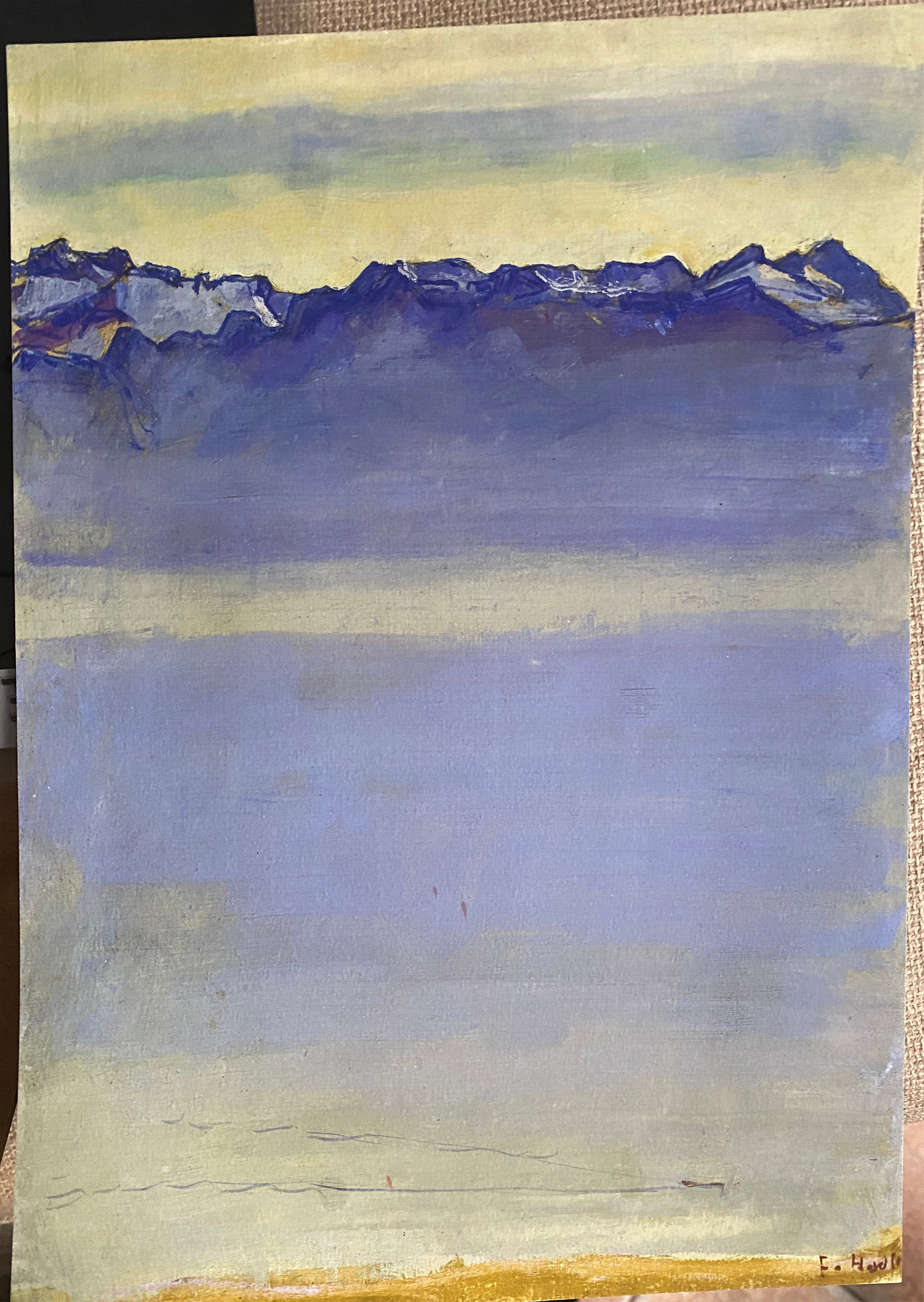 "Lake Geneva with the Savoy Alpes" , Ferdinand Hodler (1853-1918)