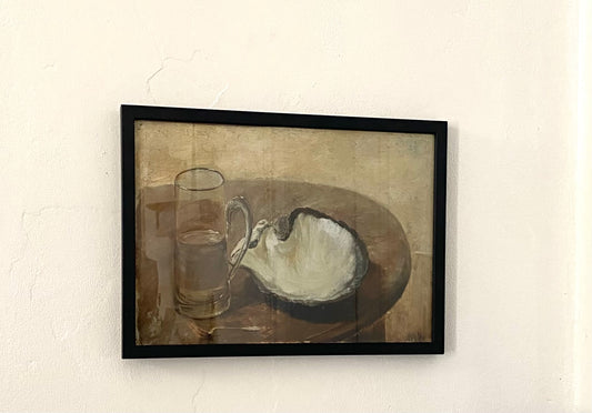 "Still Life with Shell, Water glass And Spoon" (resized image) , Louis Eysen (1843-1899)