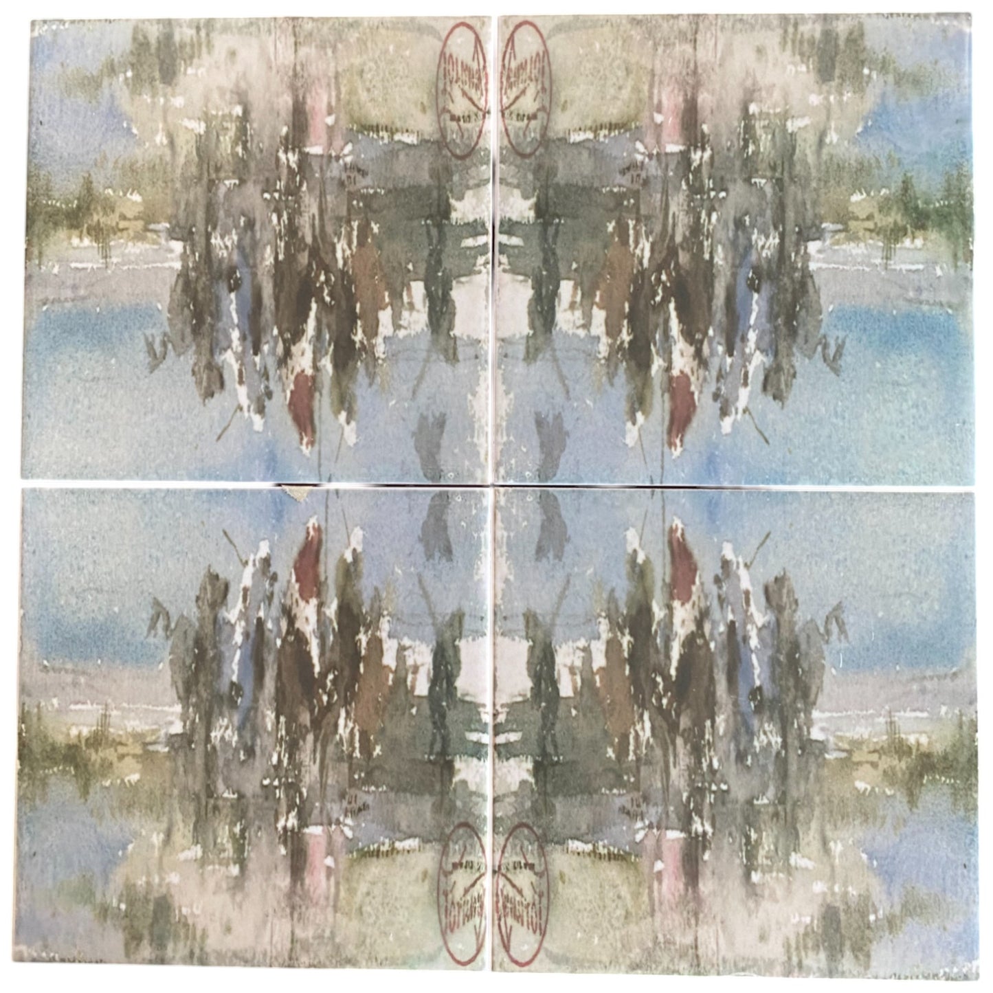 Art Tile - Watercolor Riders Scene