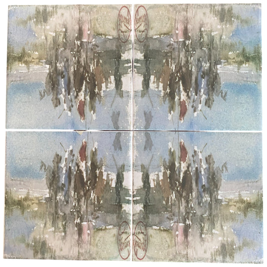 Art Tile - Watercolor Riders Scene